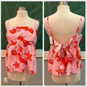 J Crew Lobster Top womens size 12 P NWT Summer Top